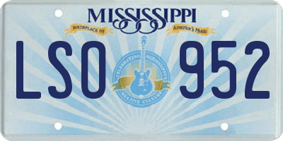 MS license plate LSO952