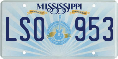 MS license plate LSO953