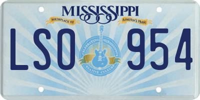 MS license plate LSO954