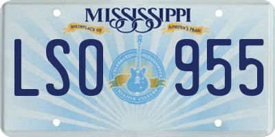MS license plate LSO955