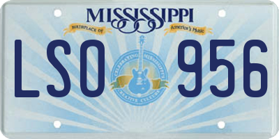 MS license plate LSO956