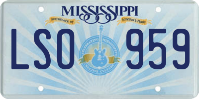 MS license plate LSO959