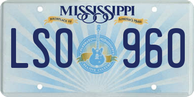 MS license plate LSO960