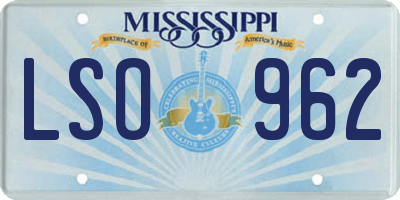 MS license plate LSO962