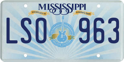 MS license plate LSO963