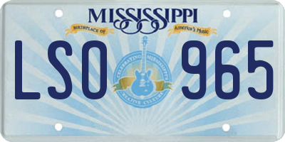 MS license plate LSO965