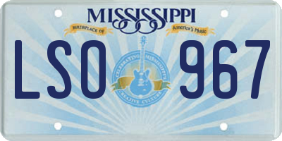 MS license plate LSO967