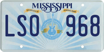 MS license plate LSO968