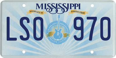 MS license plate LSO970
