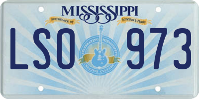 MS license plate LSO973