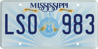MS license plate LSO983
