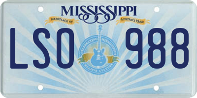 MS license plate LSO988