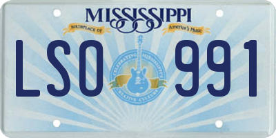 MS license plate LSO991