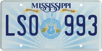 MS license plate LSO993