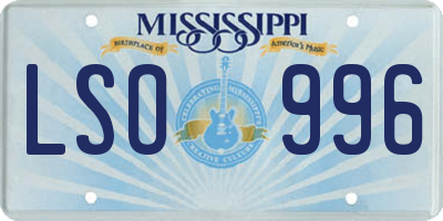 MS license plate LSO996