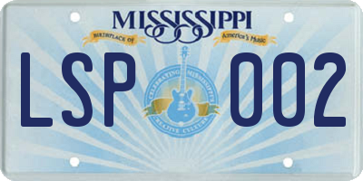 MS license plate LSP002
