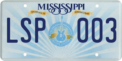 MS license plate LSP003