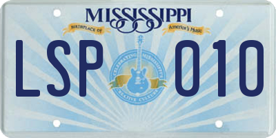 MS license plate LSP010