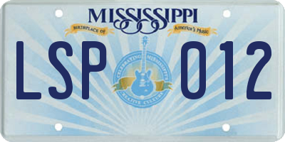 MS license plate LSP012