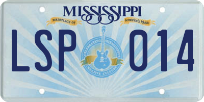MS license plate LSP014