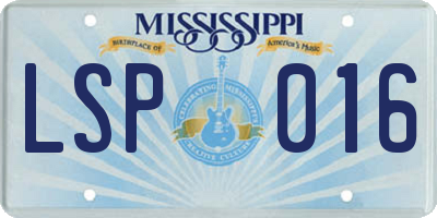 MS license plate LSP016