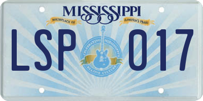 MS license plate LSP017