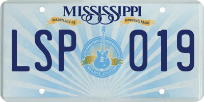 MS license plate LSP019