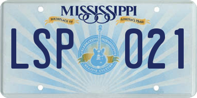 MS license plate LSP021