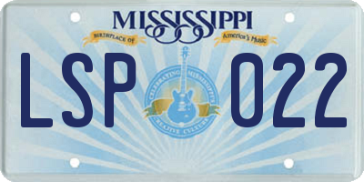 MS license plate LSP022