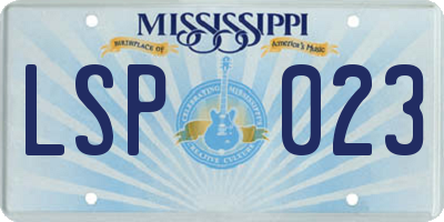 MS license plate LSP023