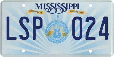 MS license plate LSP024