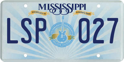 MS license plate LSP027
