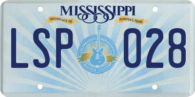 MS license plate LSP028
