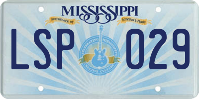 MS license plate LSP029