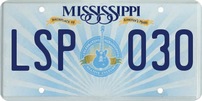 MS license plate LSP030