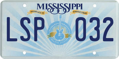 MS license plate LSP032