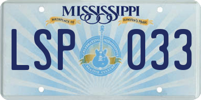 MS license plate LSP033
