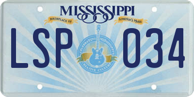 MS license plate LSP034