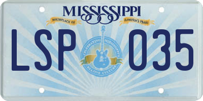 MS license plate LSP035