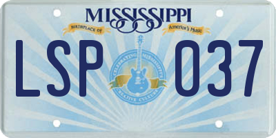 MS license plate LSP037