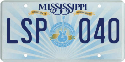 MS license plate LSP040