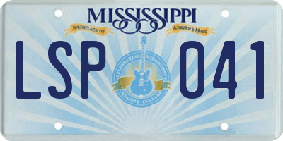 MS license plate LSP041