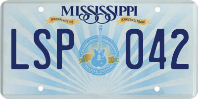 MS license plate LSP042