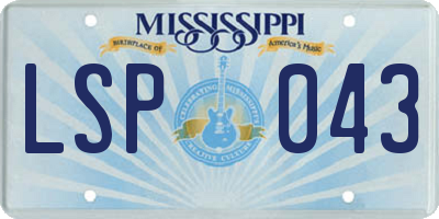 MS license plate LSP043