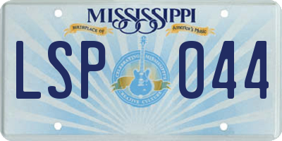 MS license plate LSP044