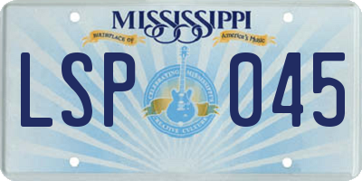 MS license plate LSP045