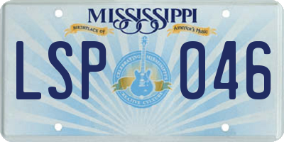 MS license plate LSP046