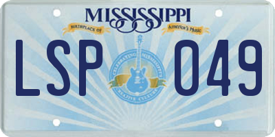 MS license plate LSP049