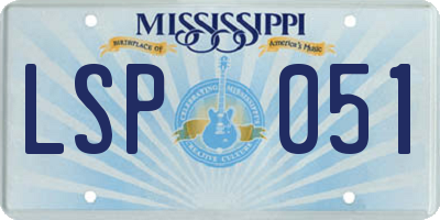 MS license plate LSP051