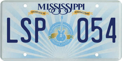 MS license plate LSP054